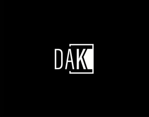 DAK Logo and Graphics Design, Modern and Sleek Vector Art and Icons isolated on black background