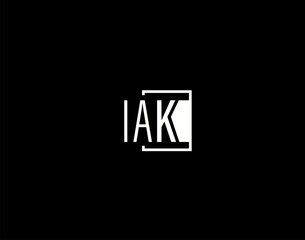 IAK Logo and Graphics Design, Modern and Sleek Vector Art and Icons isolated on black background