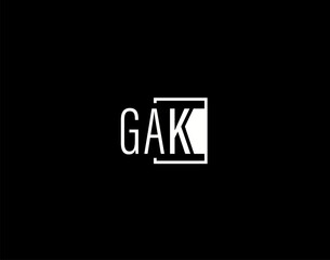GAK Logo and Graphics Design, Modern and Sleek Vector Art and Icons isolated on black background