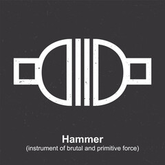 Hammer (instrument of brutal and primitive force) - Berber Symbol, Amazigh Symbol, North African Amazigh Berber Symbols Meaning, Vector