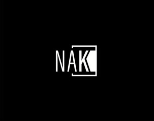 NAK Logo and Graphics Design, Modern and Sleek Vector Art and Icons isolated on black background