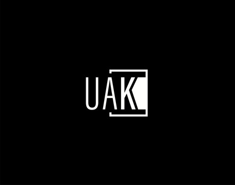 UAK Logo and Graphics Design, Modern and Sleek Vector Art and Icons isolated on black background