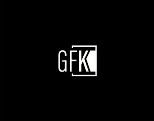 Fototapeta na wymiar GFK Logo and Graphics Design, Modern and Sleek Vector Art and Icons isolated on black background