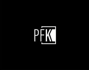 PFK Logo and Graphics Design, Modern and Sleek Vector Art and Icons isolated on black background