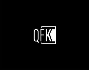 QFK Logo and Graphics Design, Modern and Sleek Vector Art and Icons isolated on black background