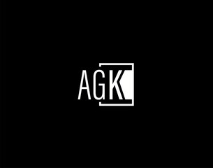 AGK Logo and Graphics Design, Modern and Sleek Vector Art and Icons isolated on black background