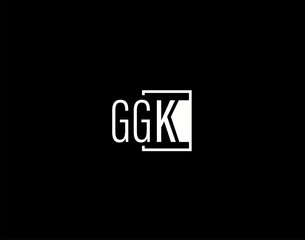 GGK Logo and Graphics Design, Modern and Sleek Vector Art and Icons isolated on black background