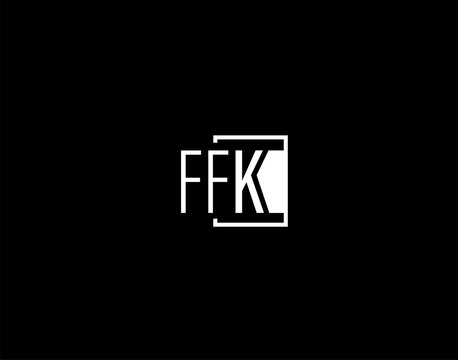 FFK Logo and Graphics Design, Modern and Sleek Vector Art and Icons isolated on black background