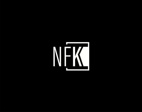 NFK Logo and Graphics Design, Modern and Sleek Vector Art and Icons isolated on black background