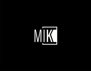 MIK Logo and Graphics Design, Modern and Sleek Vector Art and Icons isolated on black background
