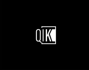QIK Logo and Graphics Design, Modern and Sleek Vector Art and Icons isolated on black background