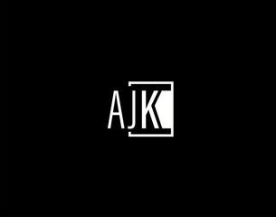AJK Logo and Graphics Design, Modern and Sleek Vector Art and Icons isolated on black background