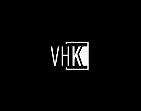 VHK Logo and Graphics Design, Modern and Sleek Vector Art and Icons isolated on black background