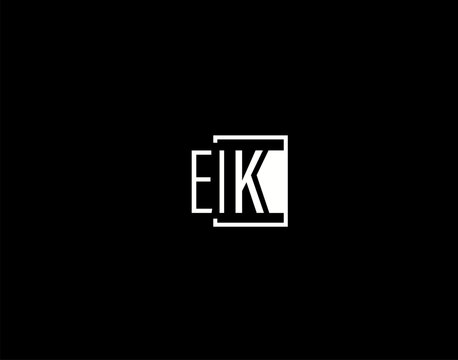 EIK Logo and Graphics Design, Modern and Sleek Vector Art and Icons isolated on black background