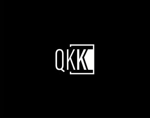 Fototapeta na wymiar QKK Logo and Graphics Design, Modern and Sleek Vector Art and Icons isolated on black background
