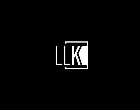 LLK Logo and Graphics Design, Modern and Sleek Vector Art and Icons isolated on black background