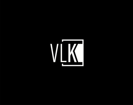 VLK Logo and Graphics Design, Modern and Sleek Vector Art and Icons isolated on black background