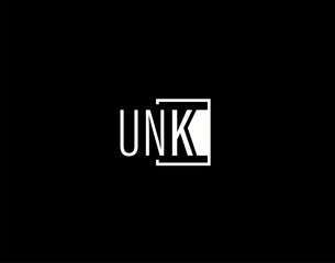 UNK Logo and Graphics Design, Modern and Sleek Vector Art and Icons isolated on black background