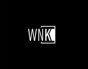 Fototapeta premium WNK Logo and Graphics Design, Modern and Sleek Vector Art and Icons isolated on black background