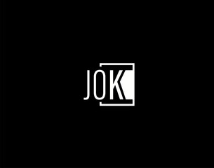 JOK Logo and Graphics Design, Modern and Sleek Vector Art and Icons isolated on black background