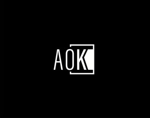 AOK Logo and Graphics Design, Modern and Sleek Vector Art and Icons isolated on black background