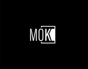 MOK Logo and Graphics Design, Modern and Sleek Vector Art and Icons isolated on black background