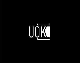 Fototapeta na wymiar UOK Logo and Graphics Design, Modern and Sleek Vector Art and Icons isolated on black background