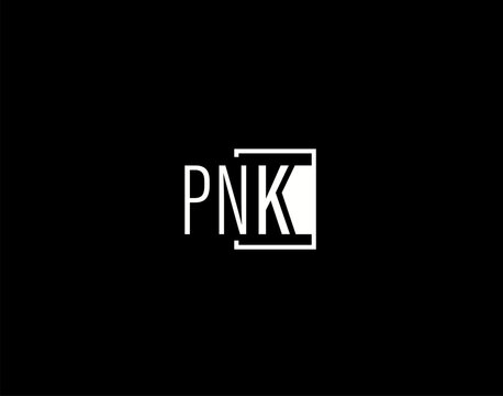 PNK Logo and Graphics Design, Modern and Sleek Vector Art and Icons isolated on black background