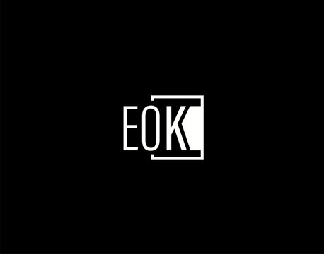 EOK Logo and Graphics Design, Modern and Sleek Vector Art and Icons isolated on black background