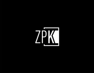 ZPK Logo and Graphics Design, Modern and Sleek Vector Art and Icons isolated on black background