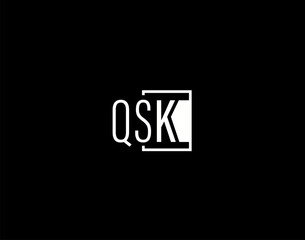 QSK Logo and Graphics Design, Modern and Sleek Vector Art and Icons isolated on black background