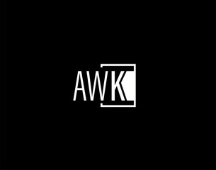 AWK Logo and Graphics Design, Modern and Sleek Vector Art and Icons isolated on black background