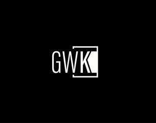 GWK Logo and Graphics Design, Modern and Sleek Vector Art and Icons isolated on black background