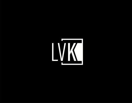 LVK Logo and Graphics Design, Modern and Sleek Vector Art and Icons isolated on black background