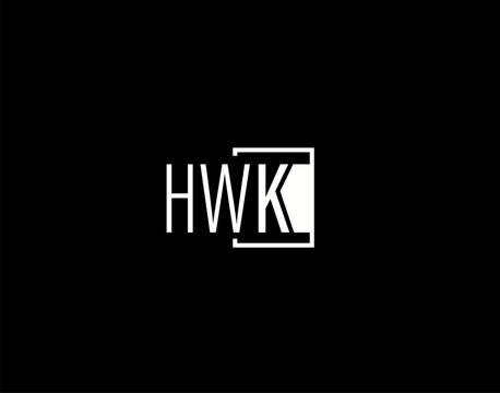 HWK Logo and Graphics Design, Modern and Sleek Vector Art and Icons isolated on black background