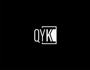 QYK Logo and Graphics Design, Modern and Sleek Vector Art and Icons isolated on black background