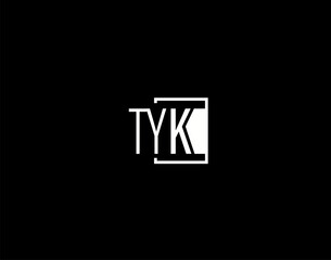TYK Logo and Graphics Design, Modern and Sleek Vector Art and Icons isolated on black background