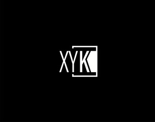 XYK Logo and Graphics Design, Modern and Sleek Vector Art and Icons isolated on black background