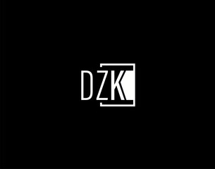 DZK Logo and Graphics Design, Modern and Sleek Vector Art and Icons isolated on black background