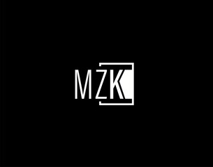 MZK Logo and Graphics Design, Modern and Sleek Vector Art and Icons isolated on black background