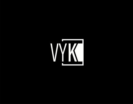 VYK Logo and Graphics Design, Modern and Sleek Vector Art and Icons isolated on black background