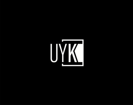 UYK Logo and Graphics Design, Modern and Sleek Vector Art and Icons isolated on black background