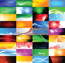 36 abstract banners collection. All of these banners can be found in vector format in my portfolio.
