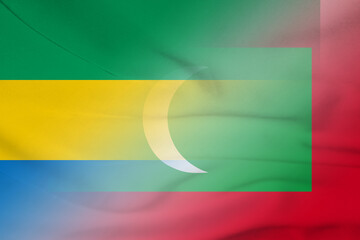 Gabon and Maldives official flag international contract MDV GAB