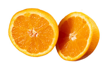 Mitades de naranja jugosa