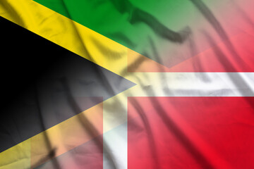 Jamaica and Denmark official flag international contract DNK JAM