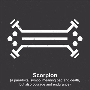 Scorpion (a paradoxal symbol meaning bad and death, but also courage and endurance) - Berber Symbol, Amazigh Symbol, North African Amazigh Berber Symbols Meaning, Vector