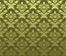 Fototapeta premium Damask seamless vector background. For easy making seamless pattern just drag all group into swatches bar, and use it for filling any contours.