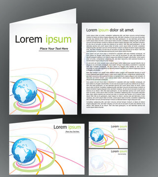 abstract corporate id  with golbe concept