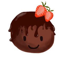 chocolate cake with strawberry